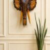 Imported Brown Wooden Lord Ganesha Wood Carved Wall Plaque - 50x50cm
