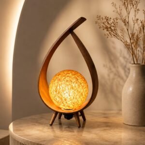 Wooden Loop Ball Table Lamp – Warm Ambient Decorative Light